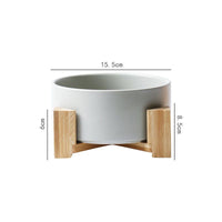 HKM-6462269 Large Capacity Ceramic Pet Bowl with Stand - Available in Various Colors and Shapes