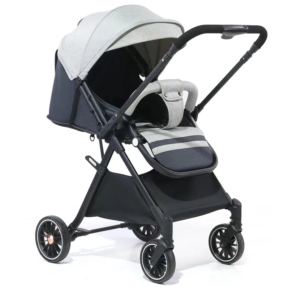 HKM-646291 Luxury Foldable Two-Way Baby Stroller Travel System - Lightweight Pushchair for Infants and Toddlers
