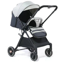 HKM-646291 Luxury Foldable Two-Way Baby Stroller Travel System - Lightweight Pushchair for Infants and Toddlers