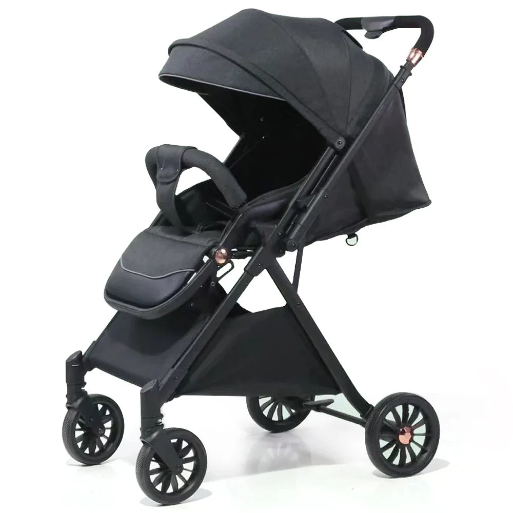 HKM-646291 Luxury Foldable Two-Way Baby Stroller Travel System - Lightweight Pushchair for Infants and Toddlers