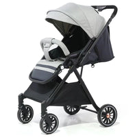 HKM-646291 Luxury Foldable Two-Way Baby Stroller Travel System - Lightweight Pushchair for Infants and Toddlers