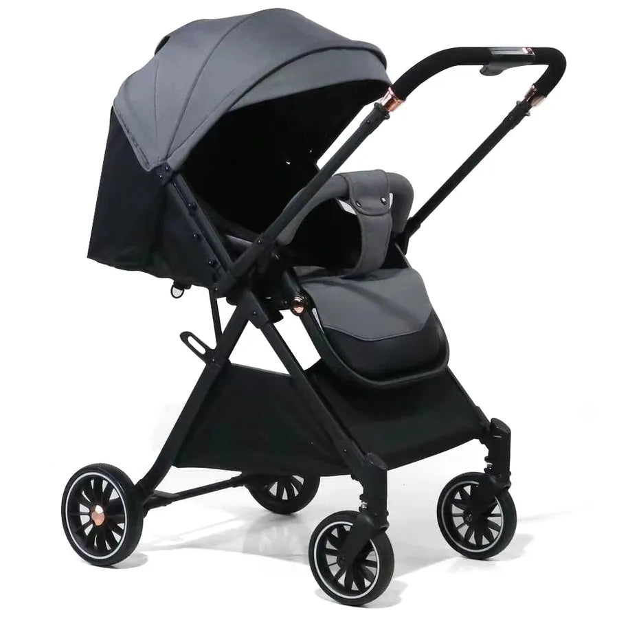 HKM-646291 Luxury Foldable Two-Way Baby Stroller Travel System - Lightweight Pushchair for Infants and Toddlers