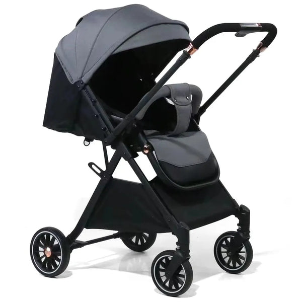 HKM-646291 Luxury Foldable Two-Way Baby Stroller Travel System - Lightweight Pushchair for Infants and Toddlers