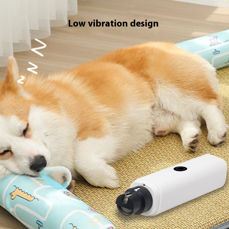 HKM-6463549 Rechargeable Electric Pet Nail Piercing Device with Light for Dogs - Available in White, Blue, and Pink