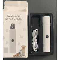 HKM-6463549 Rechargeable Electric Pet Nail Piercing Device with Light for Dogs - Available in White, Blue, and Pink