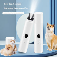 HKM-6463549 Rechargeable Electric Pet Nail Piercing Device with Light for Dogs - Available in White, Blue, and Pink