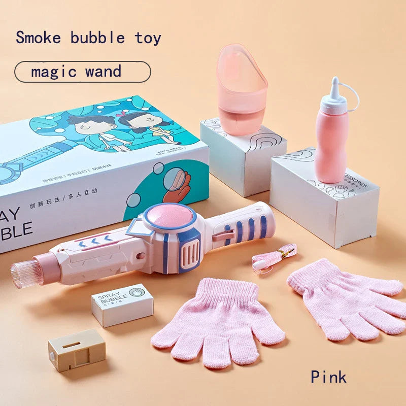 HKM-646355 Electric Automatic Bubble Wand Toy for Kids - Fun Outdoor Soap Blower for Parties and Gardens