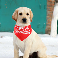 HKM-6463677 Pet Triangle Towel for Dogs - Reversible Polyester Saliva Towel in Festive Patterns