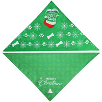 HKM-6463677 Pet Triangle Towel for Dogs - Reversible Polyester Saliva Towel in Festive Patterns