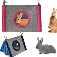 HKM-646419 Cozy Medium-Felt Corner House Tent for Small Pets - Blue, Pink, Christmas Green & Blue Options