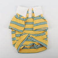 HKM-6464445 Casual Cotton T-Shirt for Big Dogs and Corgis in Blue, Yellow, and Green