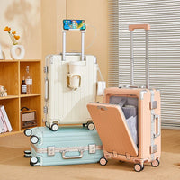 HKM-646483 Multi-Functional Front Open Pocket Trolley Suitcase for Business and Travel