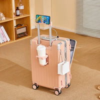 HKM-646483 Multi-Functional Front Open Pocket Trolley Suitcase for Business and Travel