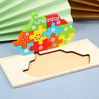 HKM-646547 Wooden 3D Puzzle Game for Children - Montessori Educational Jigsaw Learning Toy