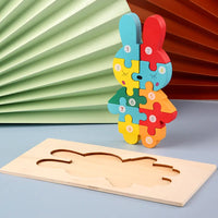 HKM-646547 Wooden 3D Puzzle Game for Children - Montessori Educational Jigsaw Learning Toy