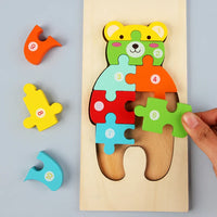 HKM-646547 Wooden 3D Puzzle Game for Children - Montessori Educational Jigsaw Learning Toy