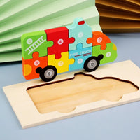 HKM-646547 Wooden 3D Puzzle Game for Children - Montessori Educational Jigsaw Learning Toy