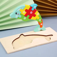 HKM-646547 Wooden 3D Puzzle Game for Children - Montessori Educational Jigsaw Learning Toy