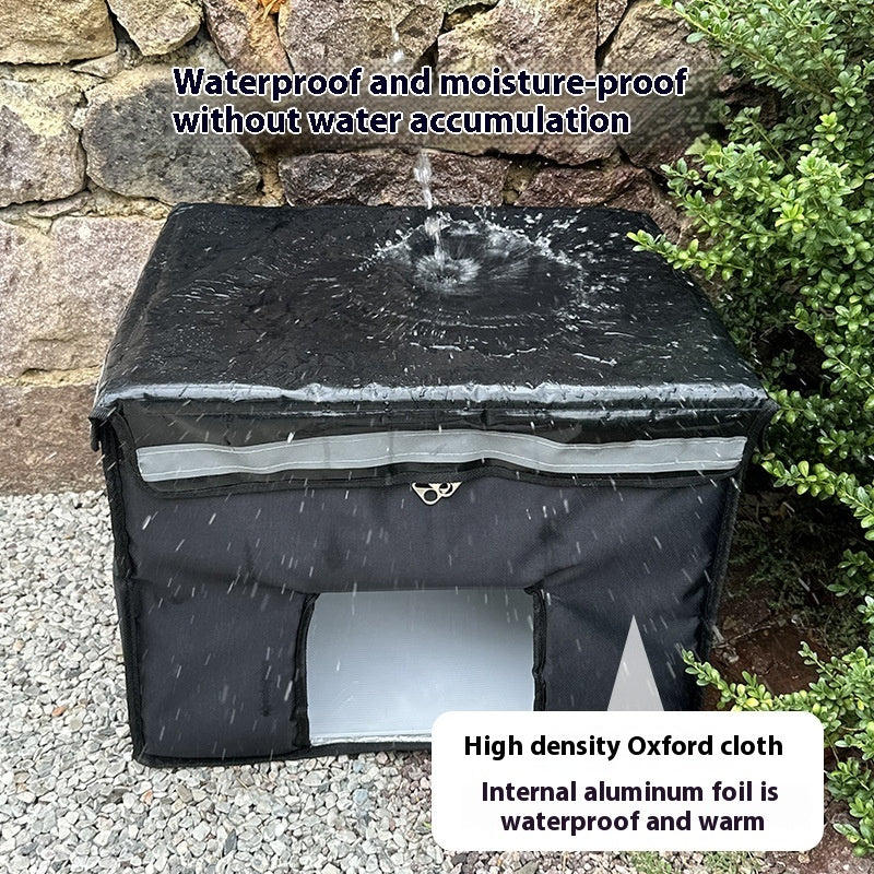 HKM-6466109 Waterproof Outdoor Cat Nest for All Seasons - XL Thickened Cat Bed with Stable Frame