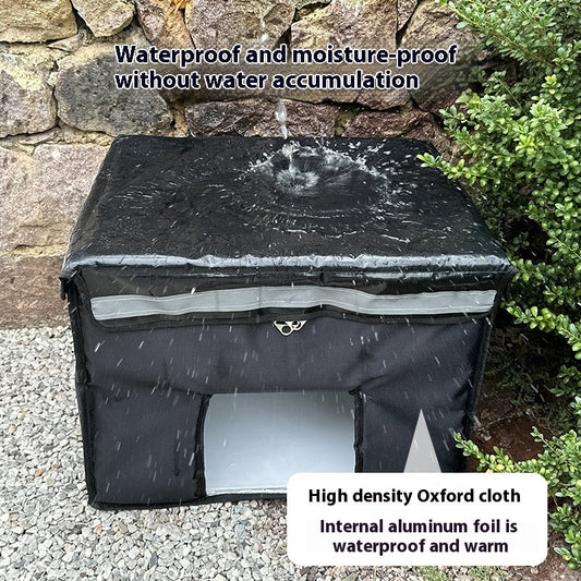 HKM-6466109 Waterproof Outdoor Cat Nest for All Seasons - XL Thickened Cat Bed with Stable Frame