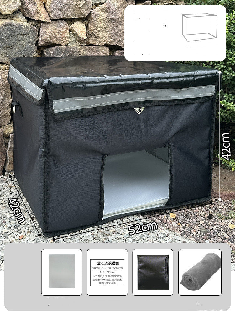 HKM-6466109 Waterproof Outdoor Cat Nest for All Seasons - XL Thickened Cat Bed with Stable Frame