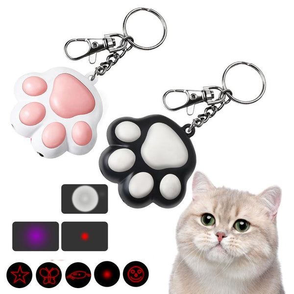 HKM-646611 Rechargeable Infrared Teaser Toy with Key Chain and Various Patterns for Cat Entertainment