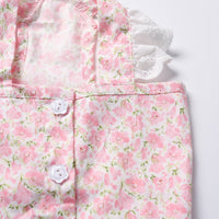 HKM-6466621 Bichon Teddy Dog Skirt in Yellow and Pink Flower Patterns for Spring and Summer