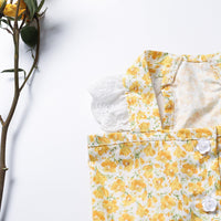 HKM-6466621 Bichon Teddy Dog Skirt in Yellow and Pink Flower Patterns for Spring and Summer