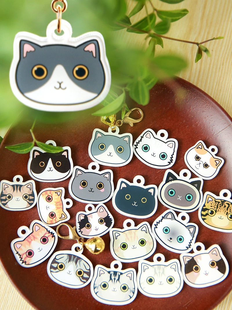 HKM-6467901 Customized Cat Identity Card with Bell - Short and Long Hair Options, Folded Ears Available, XS & S Sizes