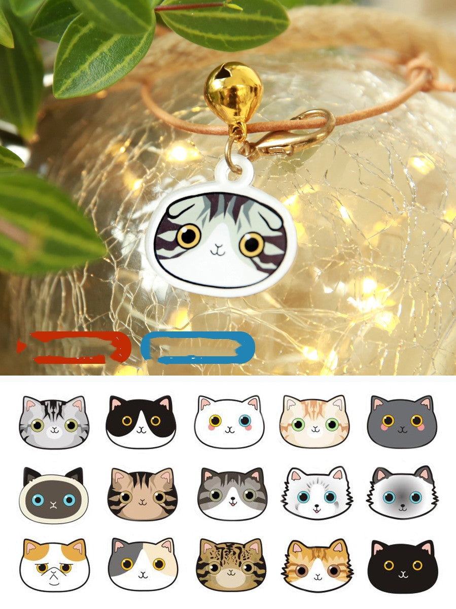 HKM-6467901 Customized Cat Identity Card with Bell - Short and Long Hair Options, Folded Ears Available, XS & S Sizes