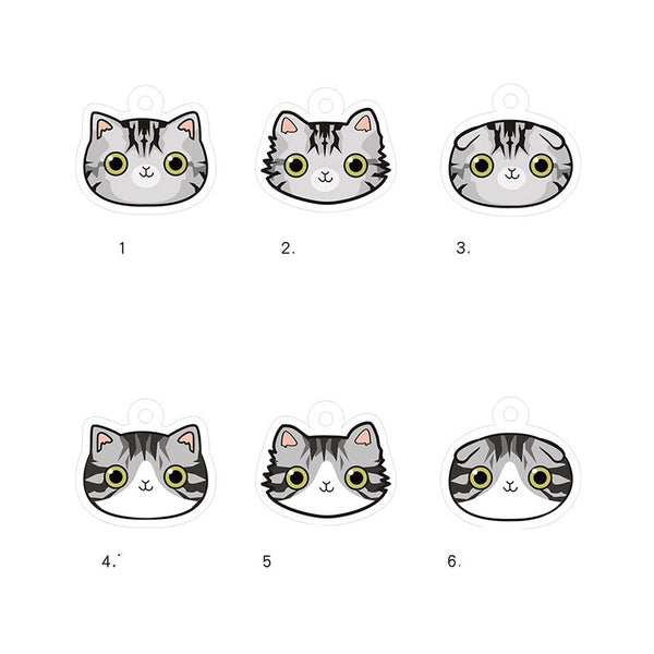 HKM-6467901 Customized Cat Identity Card with Bell - Short and Long Hair Options, Folded Ears Available, XS & S Sizes