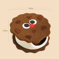 HKM-6469309 Cozy Sandwich Cookie-Shaped Cat Bed for Warm Autumn and Winter Comfort