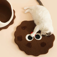 HKM-6469309 Cozy Sandwich Cookie-Shaped Cat Bed for Warm Autumn and Winter Comfort