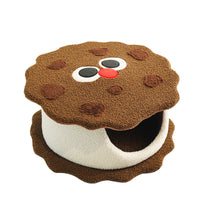 HKM-6469309 Cozy Sandwich Cookie-Shaped Cat Bed for Warm Autumn and Winter Comfort