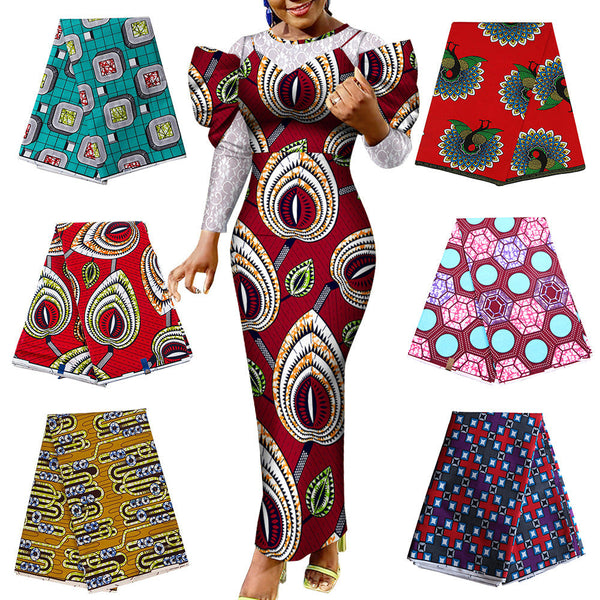 HKM-646931 African Ethnic Batik Double-sided Printed 100% Cotton Fabric - Versatile for Apparel and Home Décor