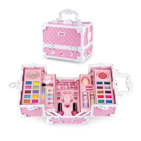 HKM-646931 Kids Pretend Play Makeup Set in Suitcase - Real Cosmetics Kit for Girls Ages 2-7