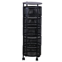 HKM-646995 Three-Tier Rolling Kitchen Cart with Mobile Storage and Wheels