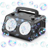 HKM-647059 Automatic Bubble Maker Machine for All Ages - Portable Electric Bubble Blower in Black or White