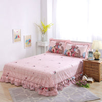 HKM-647059 Pure Cotton Edge Rounded Bed Sheet with Pillowcase Set