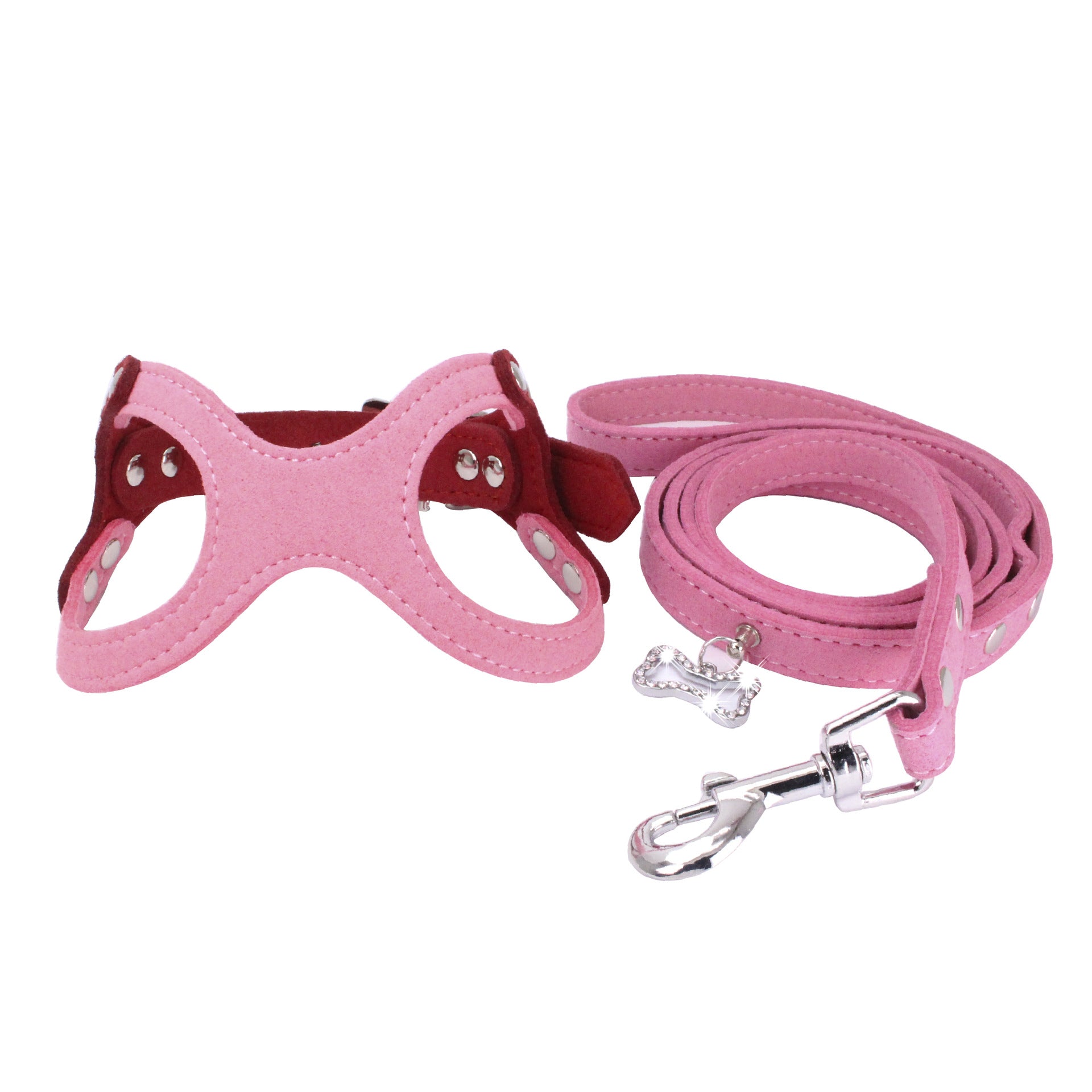HKM-6471101 Spectacle Shaped Pet Chest Strap made of Korean Velvet with Zinc Alloy Hardware