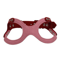HKM-6471101 Spectacle Shaped Pet Chest Strap made of Korean Velvet with Zinc Alloy Hardware