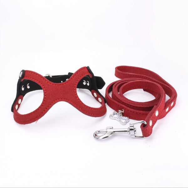HKM-6471101 Spectacle Shaped Pet Chest Strap made of Korean Velvet with Zinc Alloy Hardware