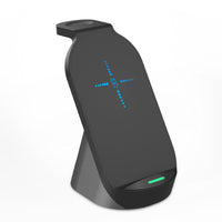 HKM-647123 15W Fast Wireless Charging Stand for Mobile Phones and Earphones, Type-C Interface, Black or White