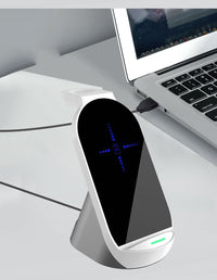 HKM-647123 15W Fast Wireless Charging Stand for Mobile Phones and Earphones, Type-C Interface, Black or White