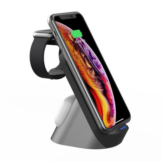 HKM-647123 15W Fast Wireless Charging Stand for Mobile Phones and Earphones, Type-C Interface, Black or White