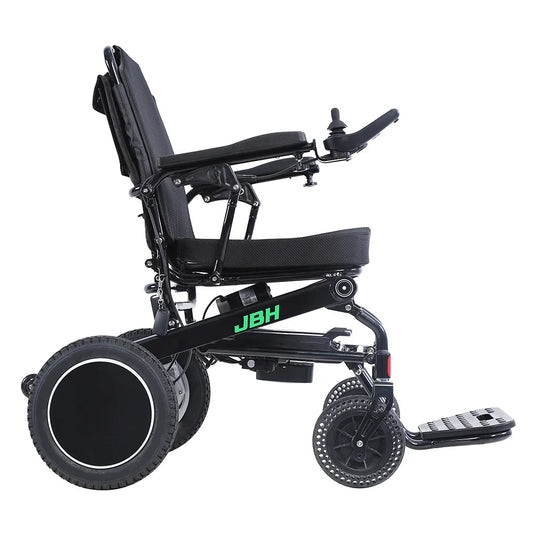 HKM-647123 Folding Electric Wheelchair with Removable Battery, Lightweight Aluminum Frame, 20km Driving Range, 120 kg Capacity