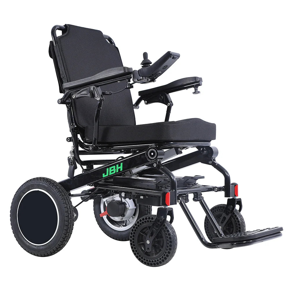 HKM-647123 Folding Electric Wheelchair with Removable Battery, Lightweight Aluminum Frame, 20km Driving Range, 120 kg Capacity