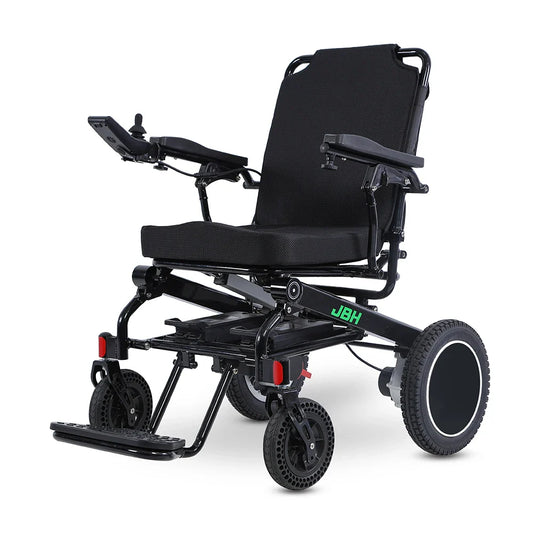 HKM-647123 Folding Electric Wheelchair with Removable Battery, Lightweight Aluminum Frame, 20km Driving Range, 120 kg Capacity