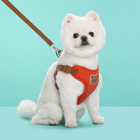 HKM-6471613 Bear Head Polyester Chest Strap Dog Leash - Red, Black, Green, Beige