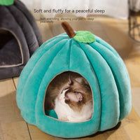 HKM-6471869 Semi-Enclosed Nest for Dogs and Cats in Orange, Peacock Blue, and Dark Gray - Small and Large Sizes Available